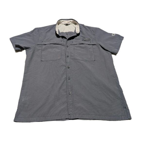 Eddie Bauer Shirt Mens Large Vented SS Hike Fish Camp Zip Pockets Outdoor - Picture 1 of 6